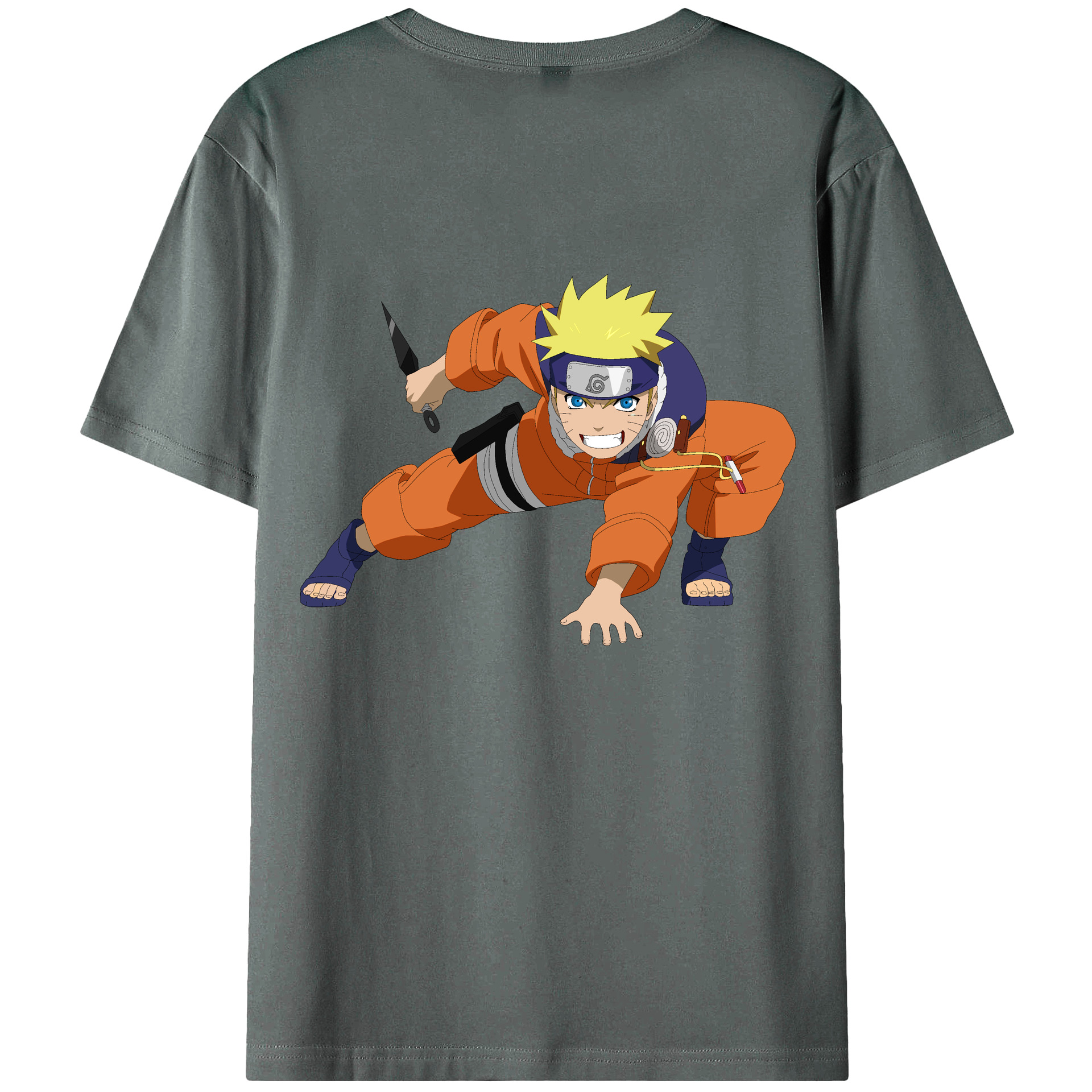 （画像用） NARUTO -ナルト- うずまき ナルト Uzumaki Naruto 綿100％ メンズ半袖Tシャツ（バックプリント） 通気性